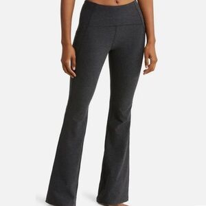 Zella Restore Soft High Waist Pocket Flare Leggings Heathered Black Medium